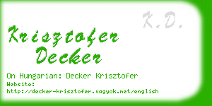 krisztofer decker business card